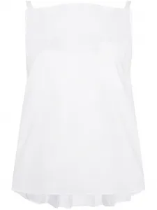 Блузка с асимметричным подолом и складками SACAI, белый