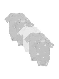Schlummersack Детские бодики с короткими рукавами из органического хлопка, комплект из 5 штук, серые
