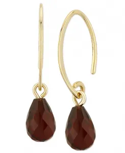 Серьги-Подвески с драгоценными камнями огранки «бриолет» из 14-каратного желтого золота доступны с аметистами, цитринами и перидотами. Macy'S, garnet