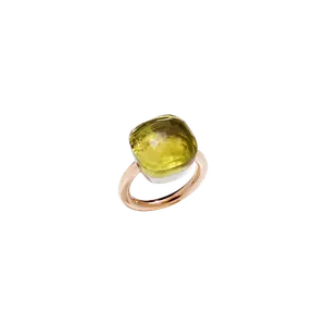 Кольцо Pomellato Nudo из розового и белого золота с лимонным кварцем