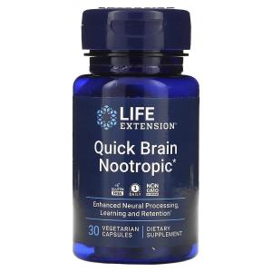 Life Extension Quick Brain ноотропный препарат 30 вегетарианских капсул