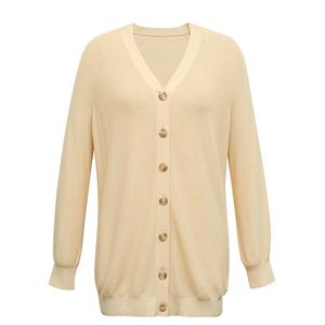 Шелковый кардиган Deep Breath средней длины, бежевый