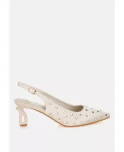 Dasavla босоножки-лодочки с ремешком на щиколотке, украшенные стразами в форме сердца London Rag