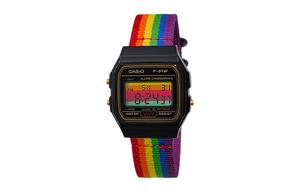 CASIO Мужские часы Retrofit Series с кварцевым механизмом и нейлоновым ремешком, черный циферблат