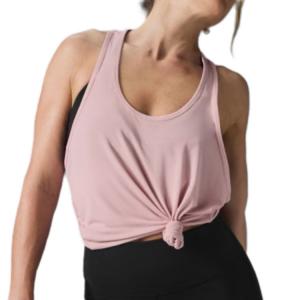 Майка женская с U-образным вырезом и умеренной спинкой-борцовкой Alo Yoga, ballet розовый