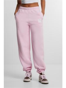 Спортивные штаны "Karma Butterfly Ladies Fluffy Sweatpants" розового цвета Mister Tee
