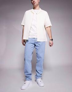 Шестое июня - выстиранные светло-голубые джинсы прямого кроя Sixth June