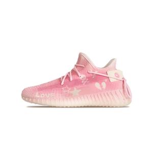 Adidas Originals Низкие повседневные кроссовки Yeezy Boost 350, устойчивые к истиранию, унисекс, белые, розовые