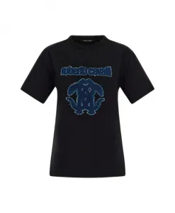 Черная женская футболка с логотипом RC Roberto Cavalli, черный