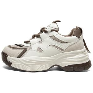 Кроссовки женские толстые низкие Mulinsen, бежевый/коричневый