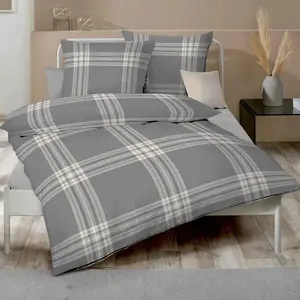 Постельное белье Biber Pure 135x200 см + 80x80 см антрацит Kaeppel