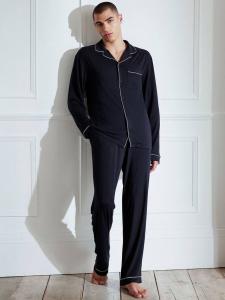 Комплект пижамы Modal с длинными рукавами и пуговицами Chelsea Peers, Navy