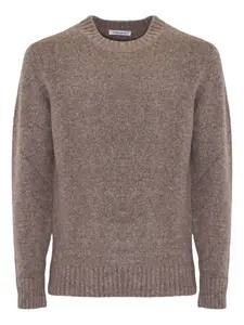 Свитер с круглым вырезом и ребристой отделкой Kangra, коричневый