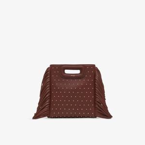 Сумка через плечо Maje M mini маленькая кожаная, коричневый