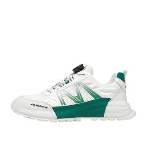 KOLUMB Мужские низкие массивные кроссовки, бело-зеленые