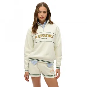 Толстовка Superdry Country Club Loose half zip, бежевый