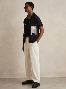 Короткий рубашка с кубинским воротником от Coast Reiss, Black