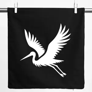 Наволочка Huuraa с силуэтом аиста, подарочная, 40x40 см, черный хлопок, подарок с аистом Hellweg Druckerei