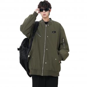 Пуховик Unisex с капюшоном и флисовой подкладкой WARRIOR, army зеленый (diy badge)