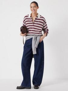 Поло с длинным рукавом в полоску HUSH, Brown/Multi