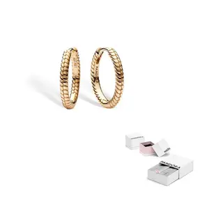 Pandora Золотистые посеребренные медные серьги унисекс gold