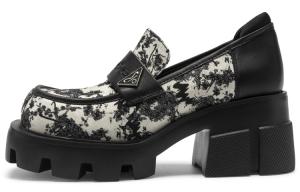 Лоферы женские низкие черно-бело-черные MIO