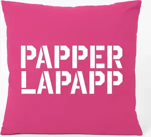 Подушка для дивана Huuraa Papperlapapp, подарок с надписью, 40x40 см, с хлопковым наполнителем цвета фуксии, сувенир Papperlapapp Hellweg Druckerei