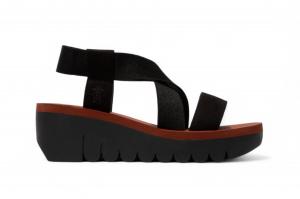 Женские кожаные сандалии Fly London YABI922FLY Green Rose Gold Cupido на платформе с клиньями-эспадрильями