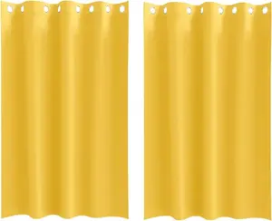 Плотные шторы с кольцами, 2 шт., горчично-желтый, 175 x 140 см vidaXL
