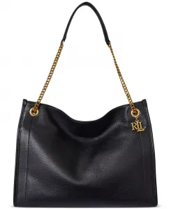 Большая сумка-тоут Bradley из шагреневой кожи Lauren Ralph Lauren, черный