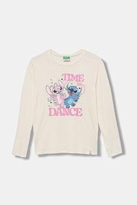 Детская хлопковая кофта с длинным рукавом United Colors Of Benetton, бежевый