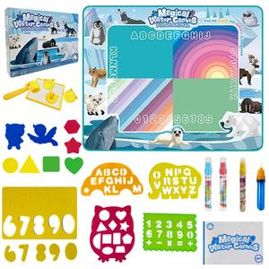 Водный коврик с полярными животными и шаблоном маркеров роликовых штампов Inna marka