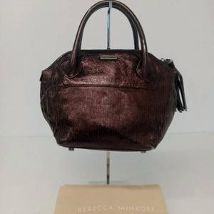 Женская кожаная сумка-портфель в бронзовом цвете Rebecca Minkoff, бронзовый