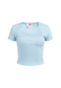 Топ myMo Rippstrick T Shirt, светло-синий