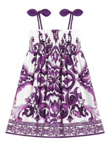 Dolce & Gabbana Kids платье без рукавов с принтом Majolica, белый
