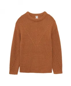 Мягкий свитер верблюжьего цвета с декоративной вышивкой. Ines De La Fressange Paris, оранжевый