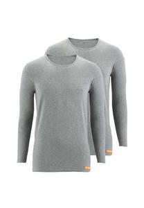 Майка/рубашка с длинным рукавом, 2 шт WARM UP Bruno banani, цвет Grau Melange