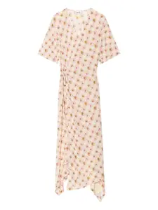 Асимметричное миди-платье с цветочным узором Zadig&Voltaire, нейтральный