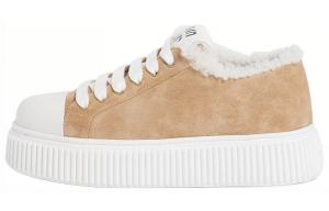 MIU MIU Износостойкие низкие кроссовки, женские, светло-коричневые