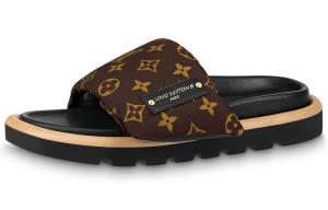 LOUIS VUITTON Тапочки-слайды Pool Pillow Comfort, женские, коричневые
