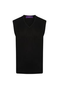 Джемпер тонкой вязки без рукавов 12 калибра с V-образным вырезом Henbury, темно-синий