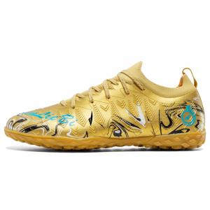 Kuding Унисекс футбольные бутсы низкие розово-желто-золотисто-зеленые золотистый искусственный газон, цвет Gold Turf