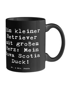 Кружка в форме сердца утки из Новой Шотландии с надписью на черном Mr. & Mrs. Panda