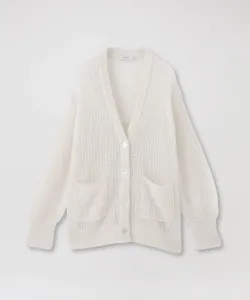 Вязаный сетчатый кардиган поверх основной части изделия Loveless, цвет White 2