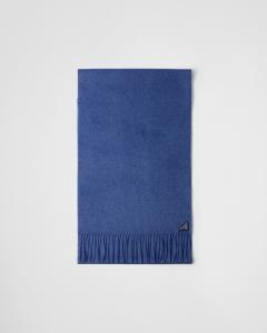 Шарф из шелка и кашемира Prada, синий