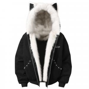 Пуховик Unisex Hooded Thickened Others WARRIOR, белый fur