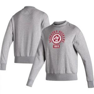 Женский свитшот adidas Heathered Grey Nebraska Huskers Vintage Circle Pullover adidas