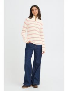 Fransa Вязаный свитер FRKAMIA, стандартный крой, цвет Rose Smoke с отделкой Whisper White