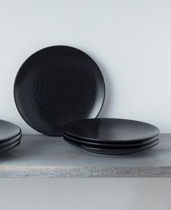 Набор из 4 салатных тарелок Swirl Coupe Noritake, черный