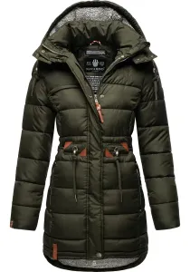 Стеганое пальто Navahoo "Daliee", стильная зимняя парка со съемным капюшоном, зеленый